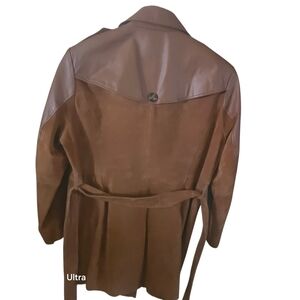 IMAN Brown Women's LEATHER AND SUEDE Coat No Callouts LIKE MEW SIZE 1X